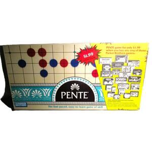 Pente Abstract Strategy Board Game Colored Markers 19x19 inch Grid 2 Players